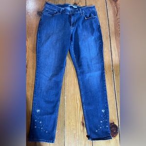 Levi’s 711 Skinny Jeans so 18W with silver embroidered stars/metal studs detail